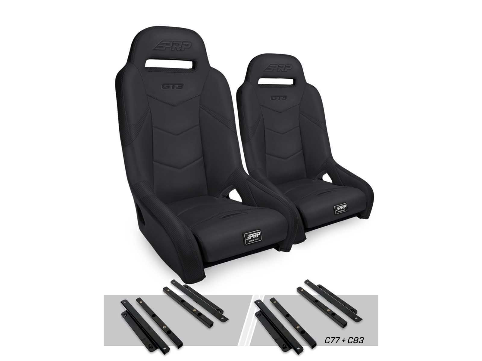 PRP Seats A7301-PORXP-C83-201 GT3 Suspension Seats Kit for Polaris, Pair,  Black