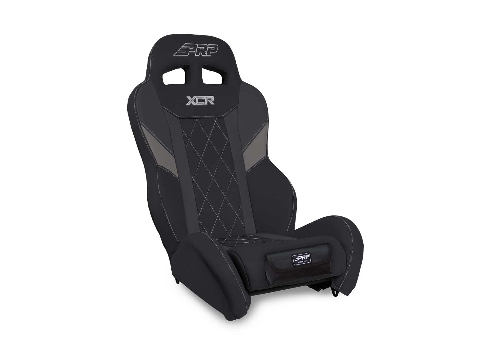 PRP Seats A8001-PORXP-203-SDFP XCR Suspension Seat Black and Gray W/Diamond Stitch and Front Pocket