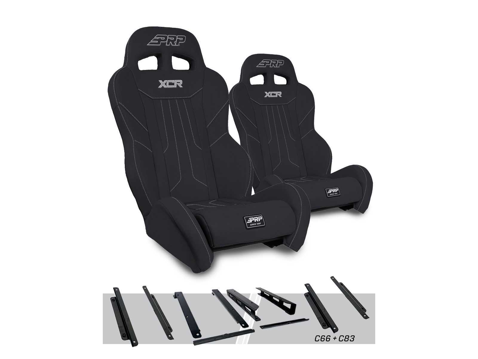 PRP Seats A8001-PORXP-C66-201 XCR Suspension Seats Kit for Honda Talon Pair Black