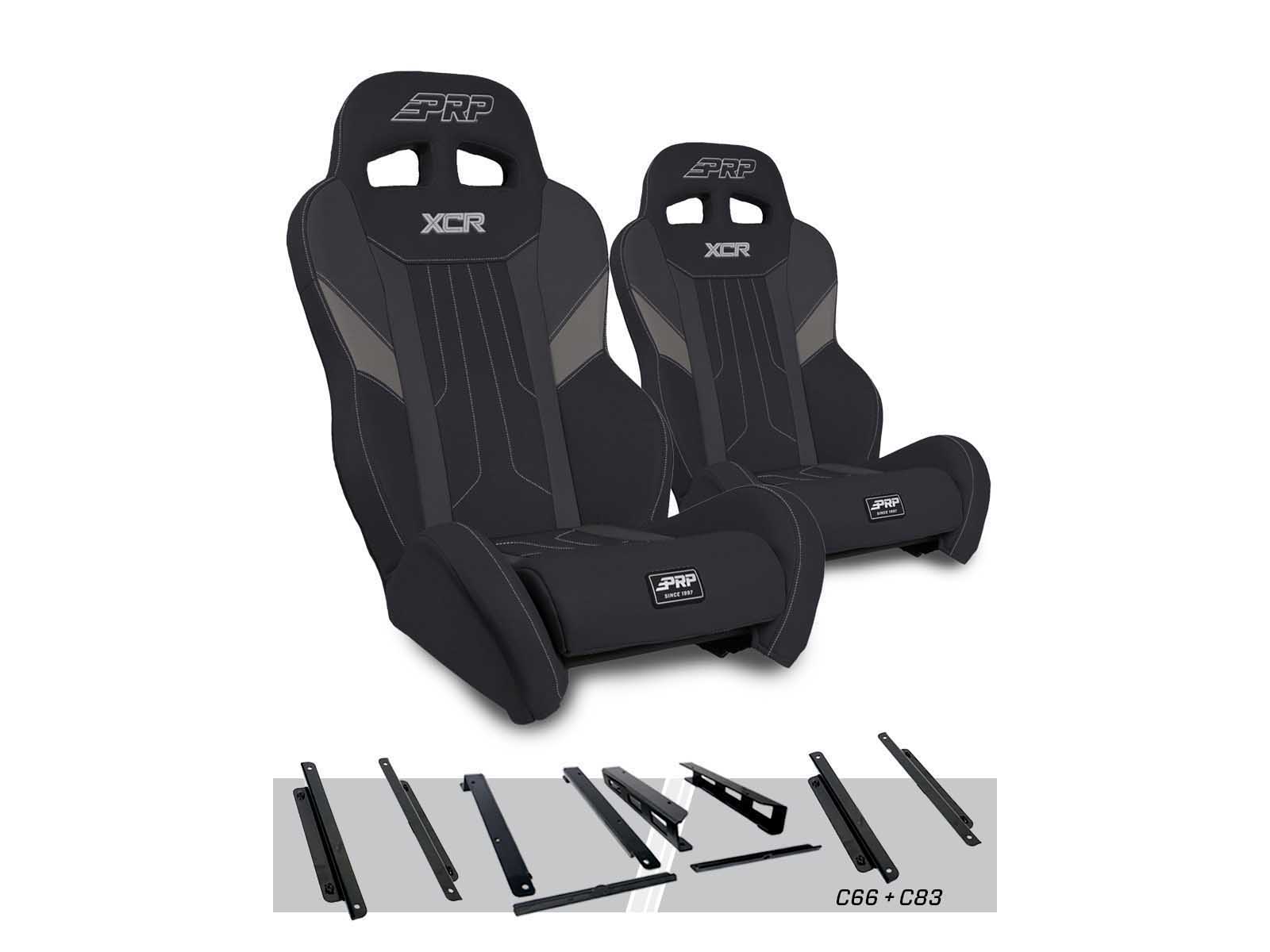 PRP Seats A8001-PORXP-C66-203 XCR Suspension Seats Kit for Honda Talon Pair Black & Gray