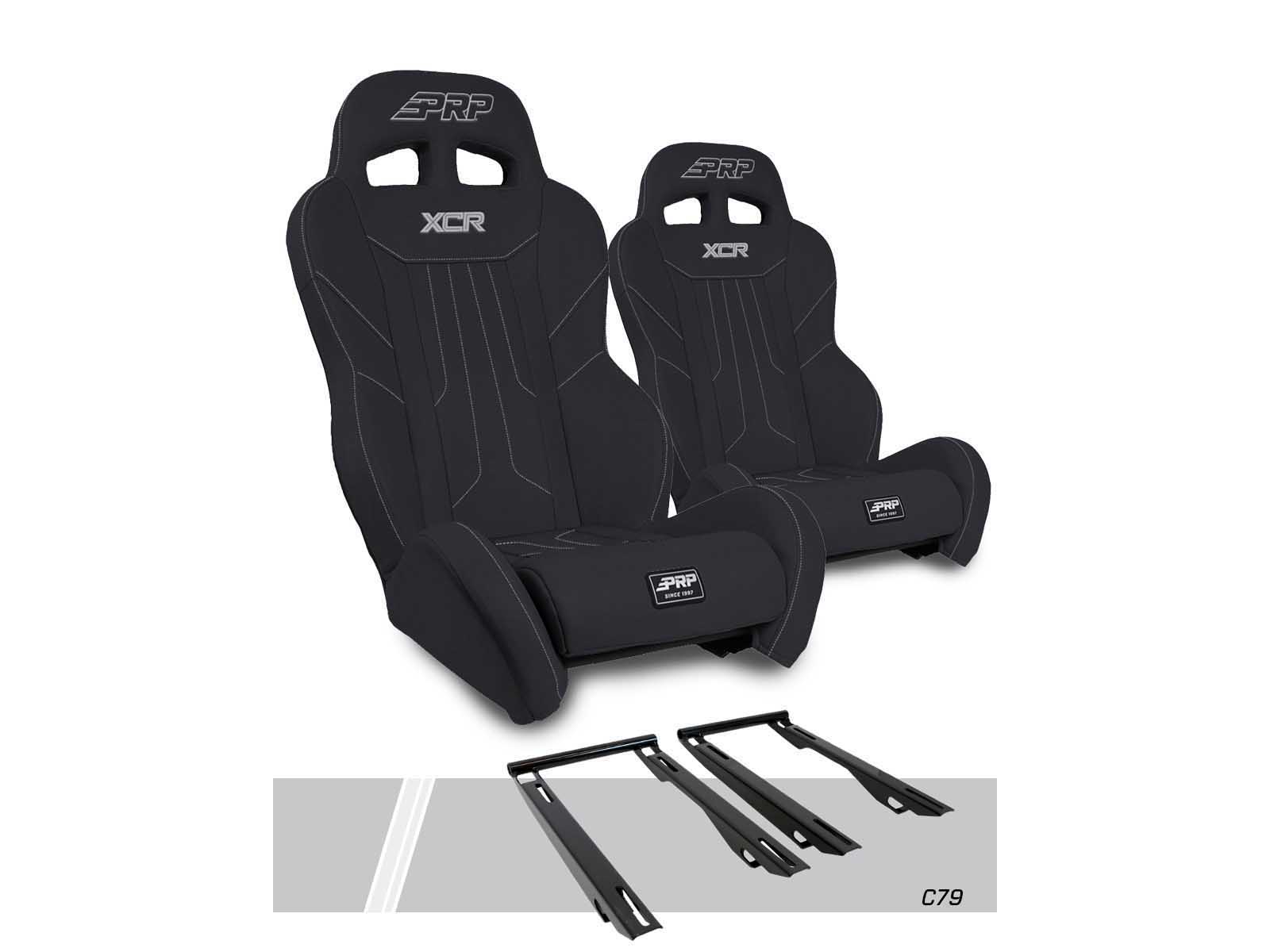 PRP Seats A8001-PORXP-C79-201 XCR Suspension Seats Kit for Polaris, Pair Black