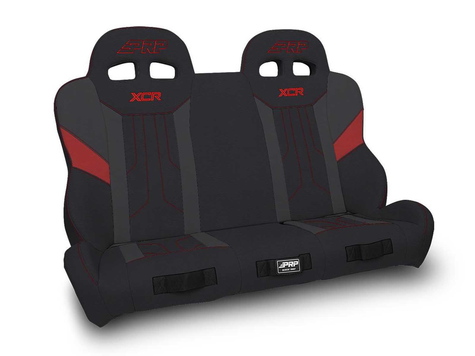 PRP Seats A8201-PORXP-QR-204 XCR Quick Release Rear Suspension Bench Seat for Polaris Black and Red