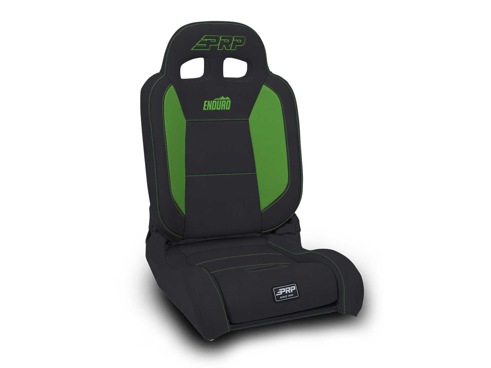PRP Seats A8701045-201-W EnduroDaily Reclining Suspension Seat Black and Green Vinyl Passenger