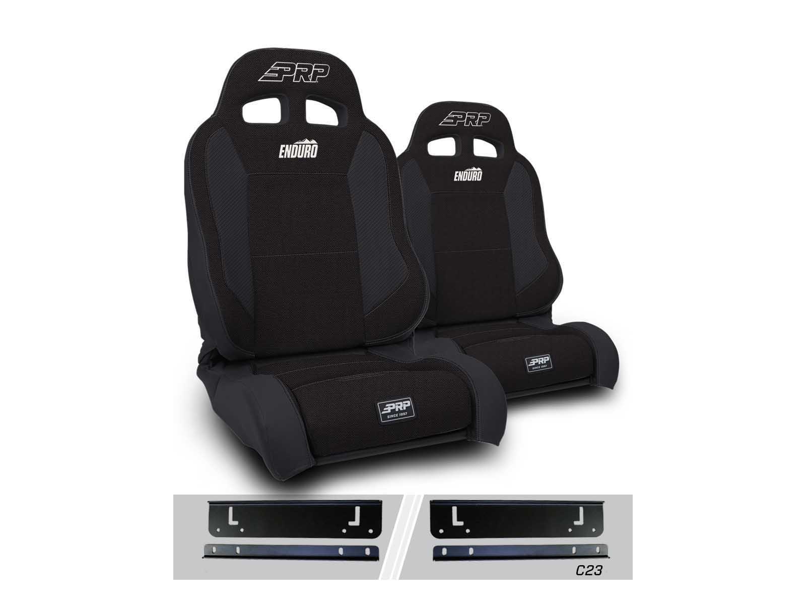 PRP Seats A89010-C23-50 Enduro Elite Suspension Seat Trek Edition Kit for 97-02 Wrangler Pair Black