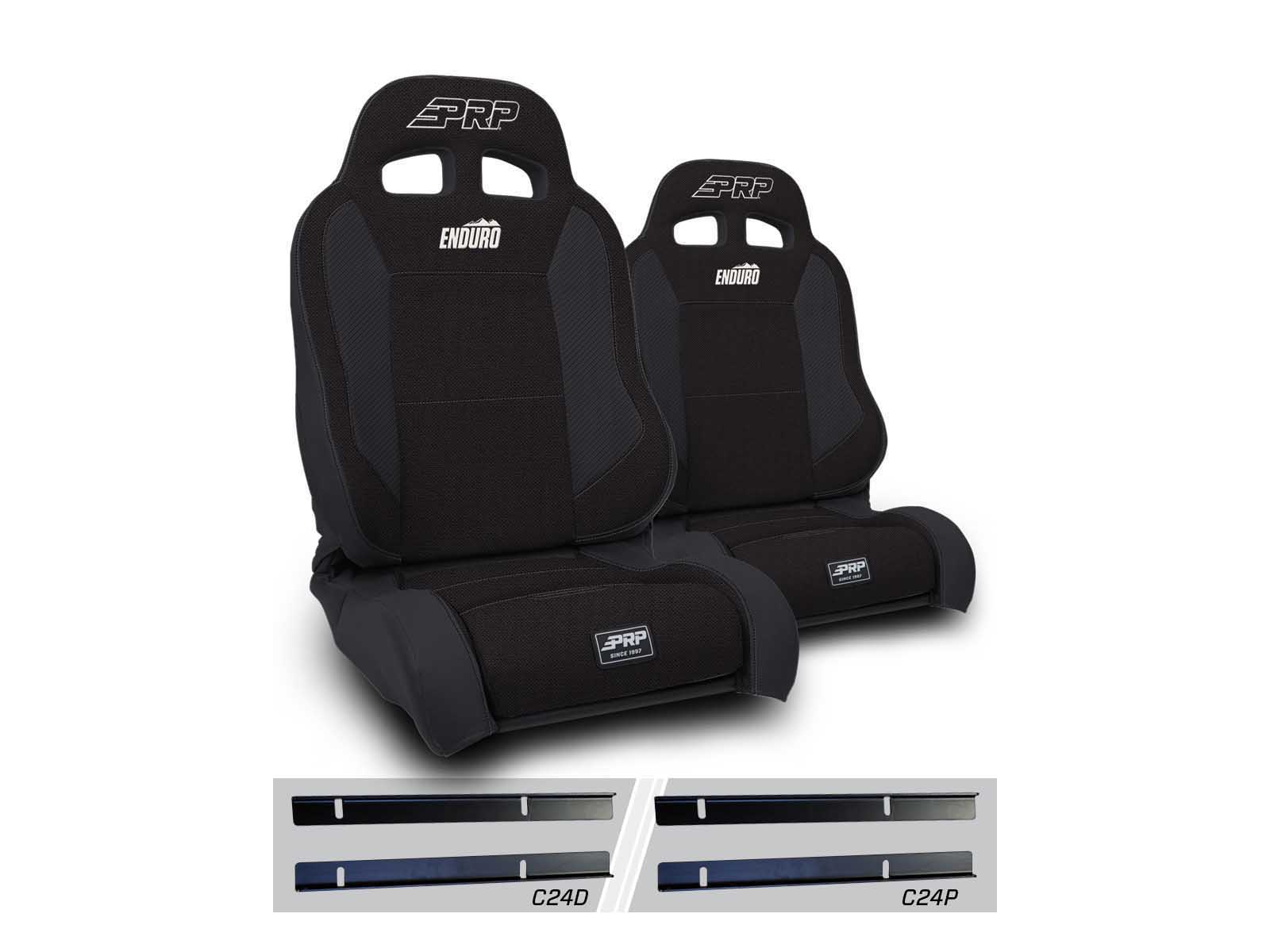 PRP Seats A89010-C24-50 Enduro Elite Suspension Seat Trek Edition Kit for 03-06 Wrangler Pair Black