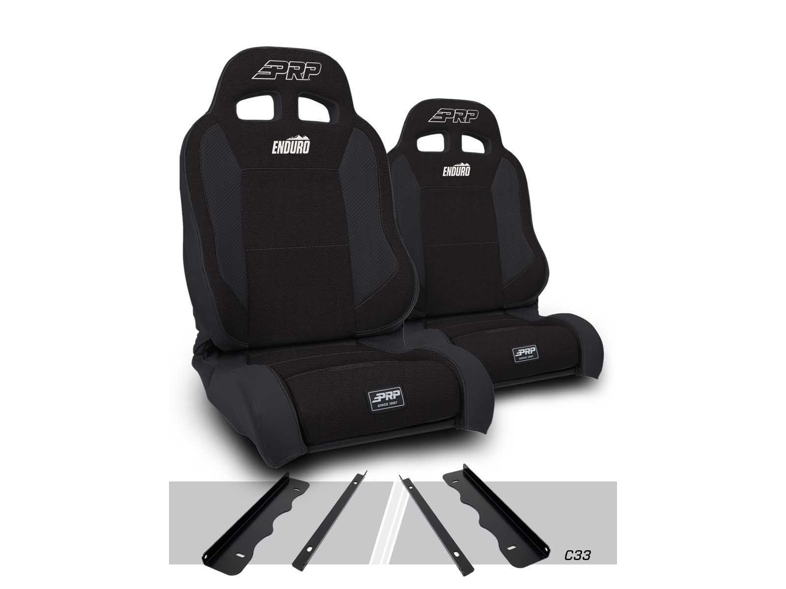 PRP Seats A89010-C33-50 Enduro Elite Suspension Seat Trek Edition Kit 95-01 Cherokee XJ Pair Black