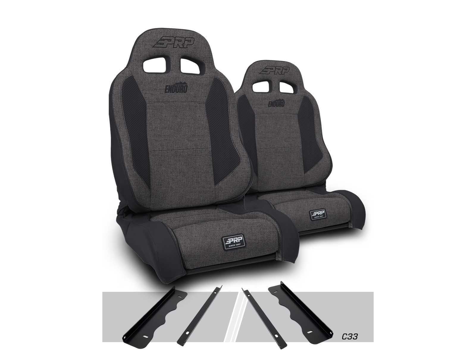 PRP Seats A89010-C33-54 Enduro Elite Suspension Seat Trek Edition Kit 95-01 Cherokee XJ Pair Gray