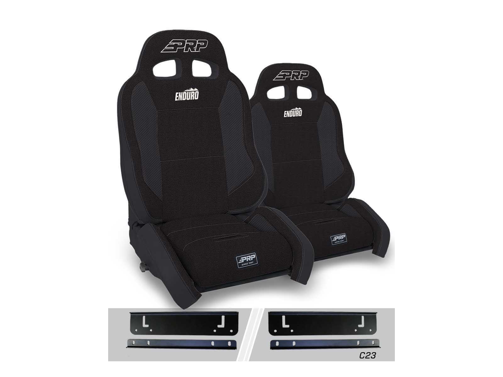 PRP Seats A90010-C23-50 Enduro Elite Suspension Seat Crawl Edition Kit for 97-02 Wrangler Pair Black