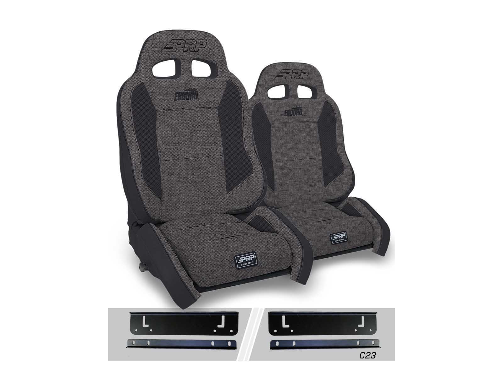 PRP Seats A90010-C33-54 Enduro Elite Suspension Seat Crawl Edition Kit 95-01 Cherokee XJ Pair Gray