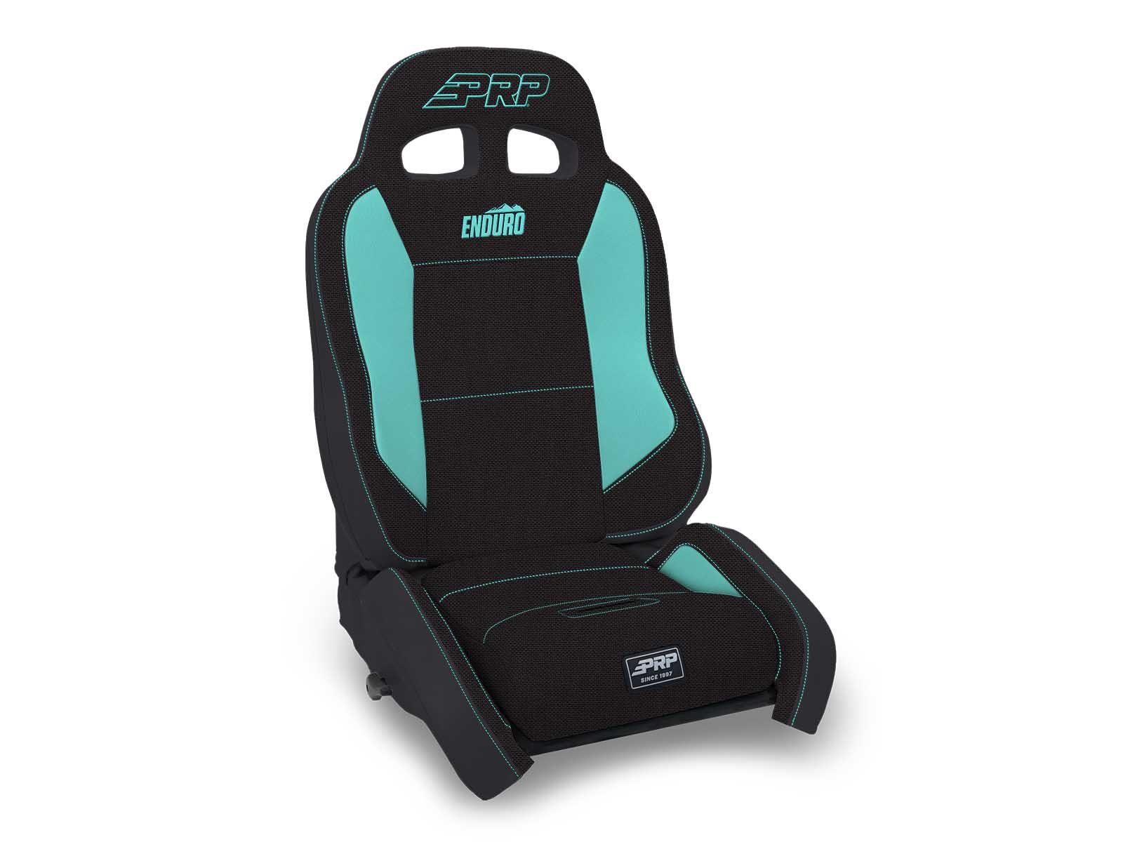 PRP Seats A9001044-50-238 EnduroCrawl Reclining Suspension Seat Black and Teal Tweed Driver