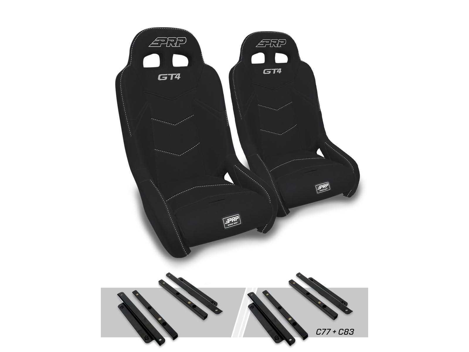 PRP Seats AU63001-PORXP-C83-201 GT4 Suspension Seats Kit for Polaris, Pair, , Black