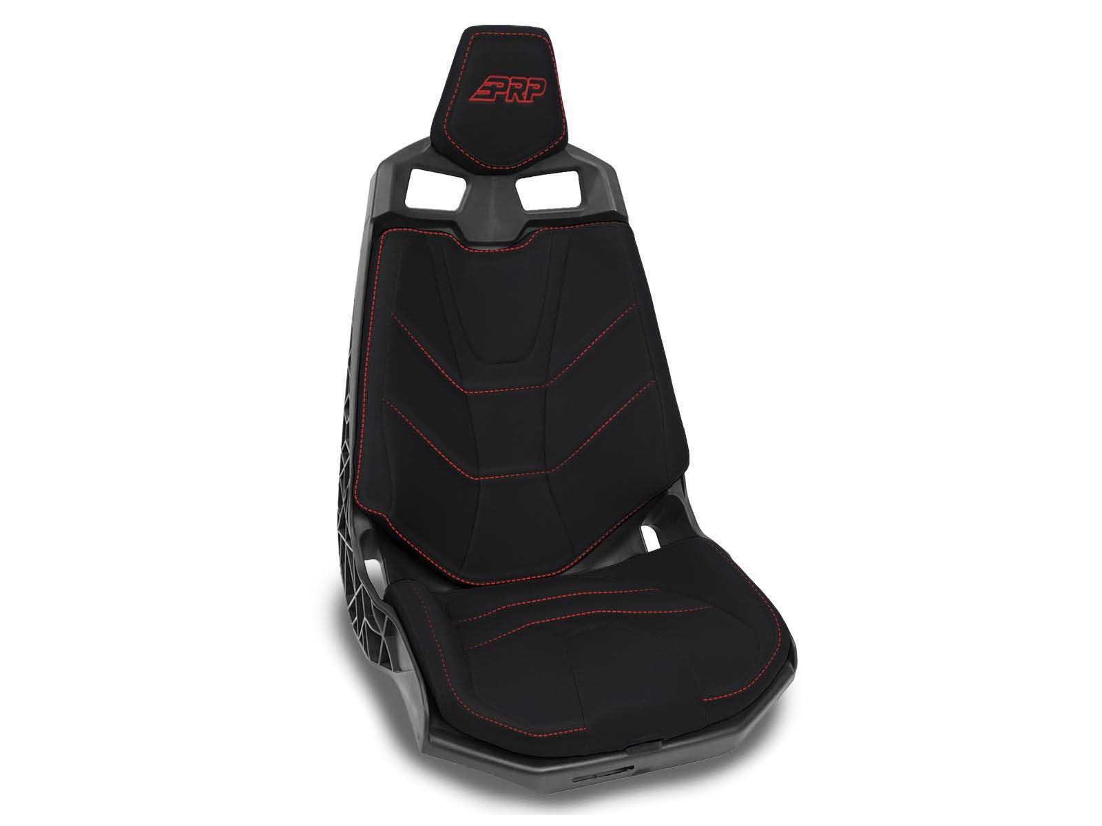 PRP Seats B002-01 Seat Covers for Can-Am Maverick X3 and Maverick R Pair Black with Red Stitch