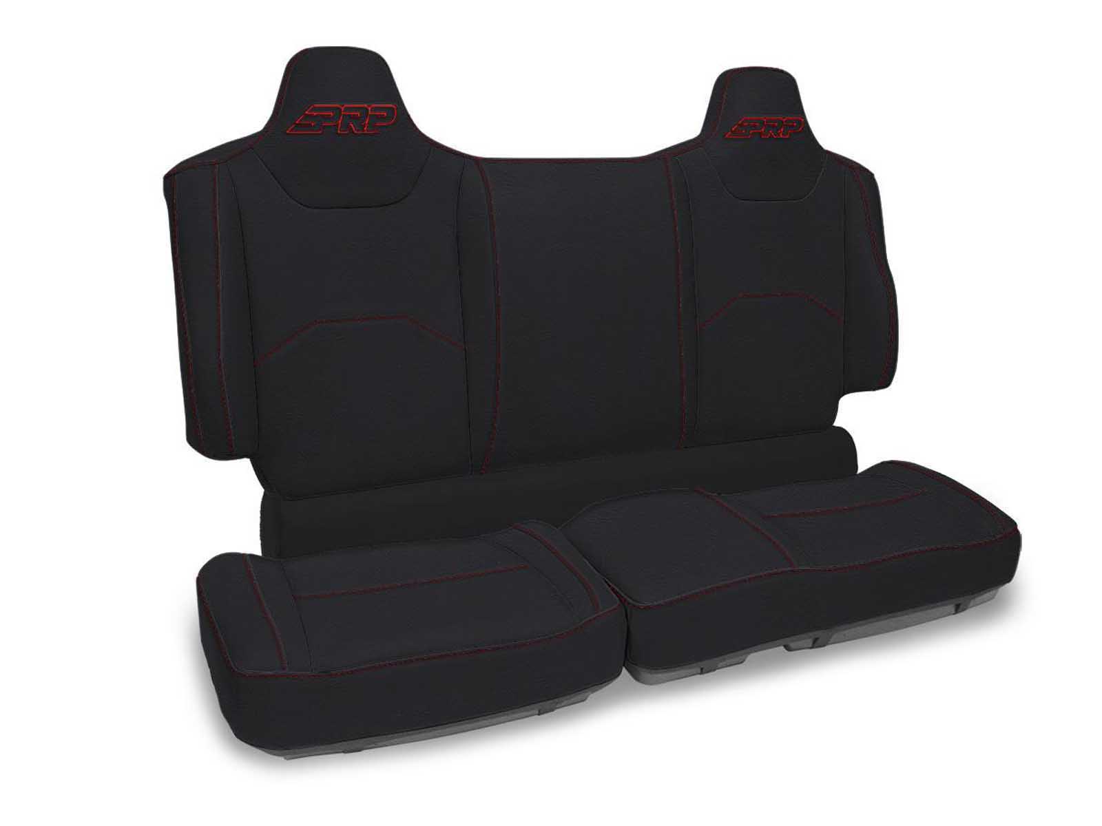 PRP Seats B005-01 Rear Bench Seat Covers for Polaris XPEDITION Black with Red Stitch