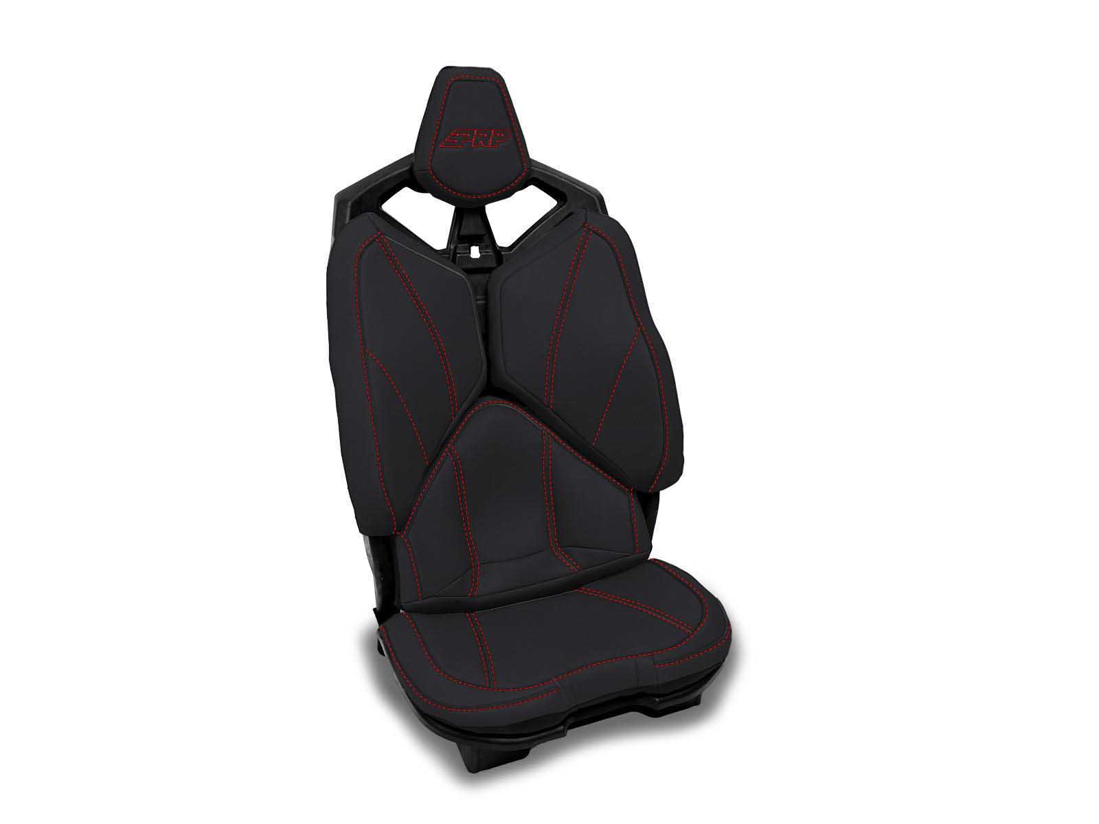 PRP Seats B010-01 Rear Seat Covers for 2020-2024 Polaris Pair Black with Red Stitch