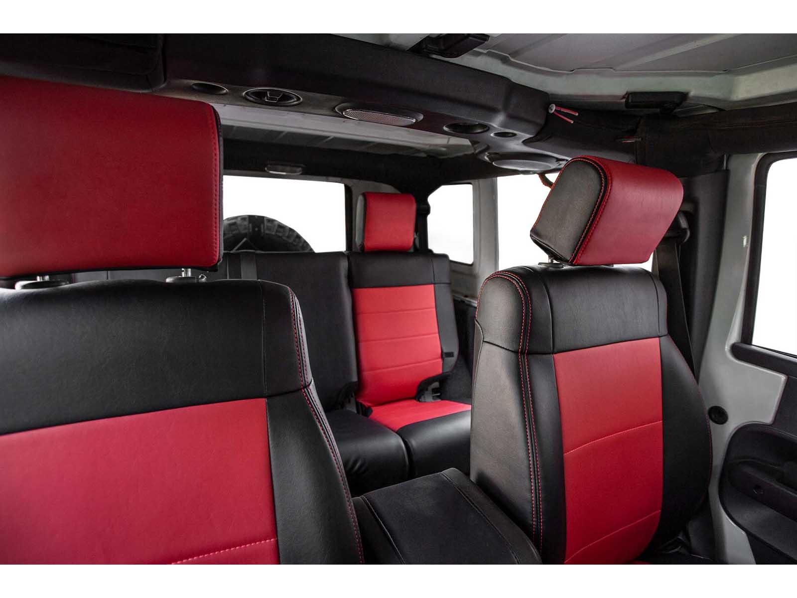 PRP Seats B016-05 Front Seat Covers for 07-10 Jeep Wrangler JK 2 Door or 4 Door Pair Black and Red