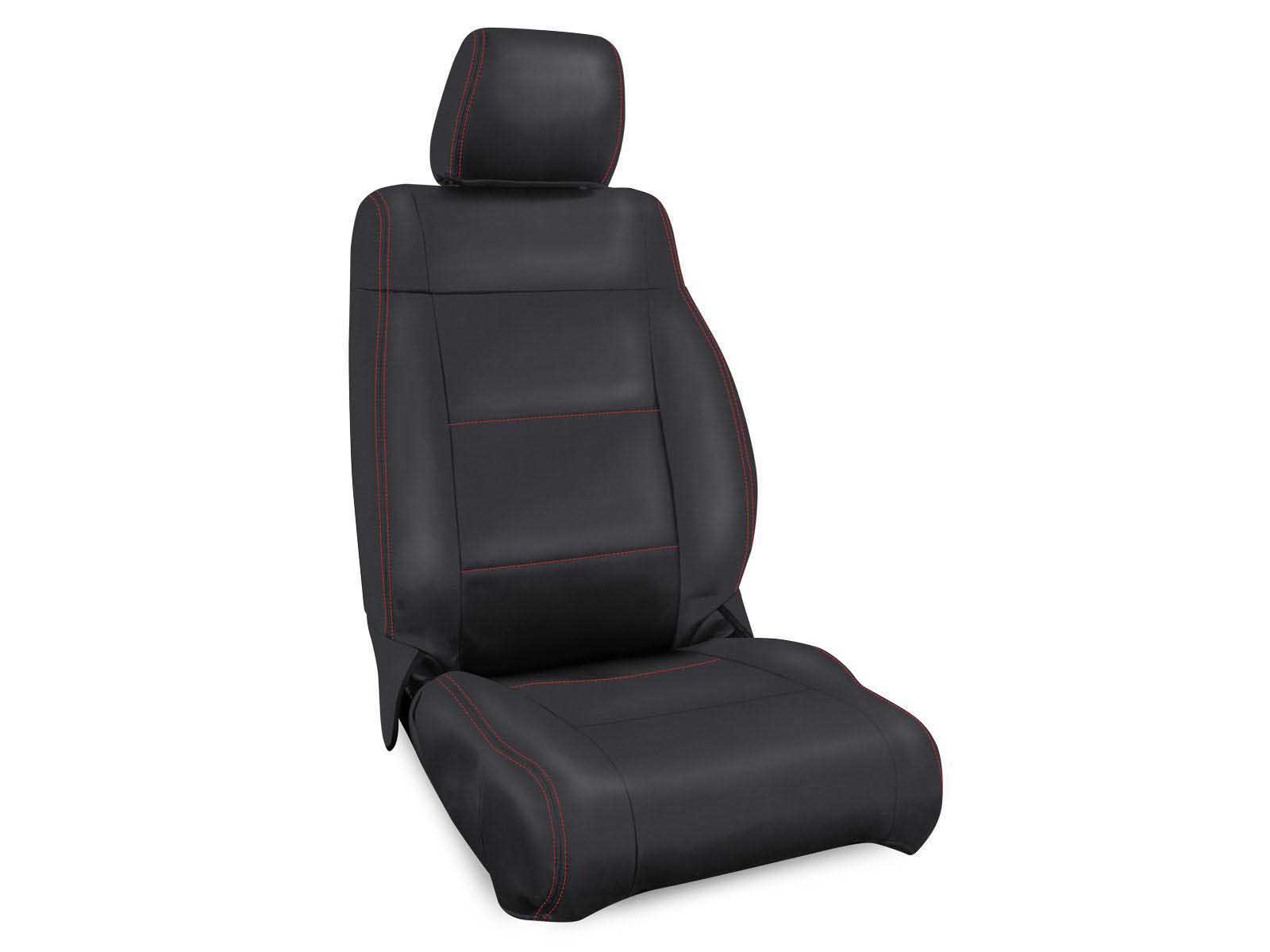 PRP Seats B022-01 Front Seat Covers for 13-18 Wrangler JK 2 Door or 4 Door Pair Black W/Red Stitch
