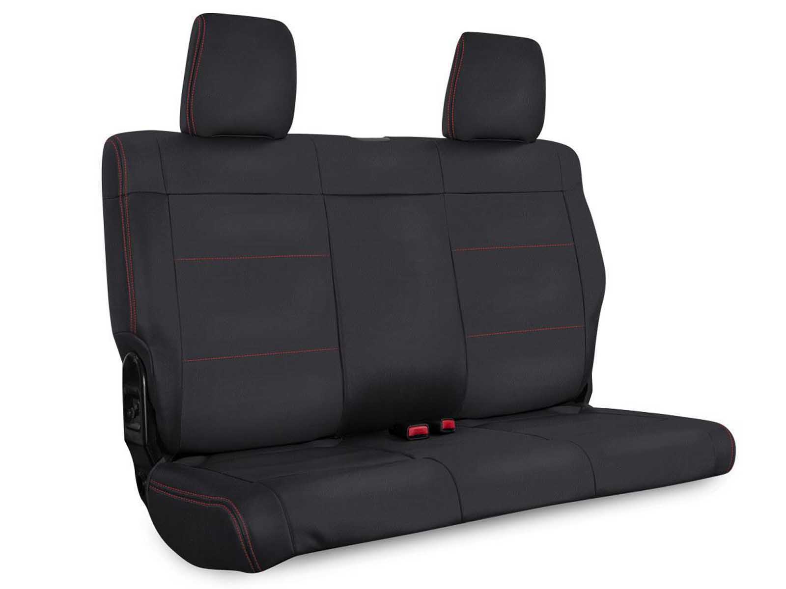 PRP Seats B023-01 Rear Seat Cover for 13-18 Jeep Wrangler JK 2 Door Black with Red Stitching
