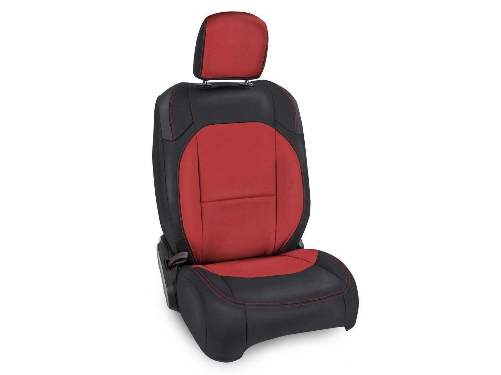 PRP Seats B039-05 Front Seat Covers for Wrangler JLU 4 Door Gladiator W/Pocket Back Pair Black & Red