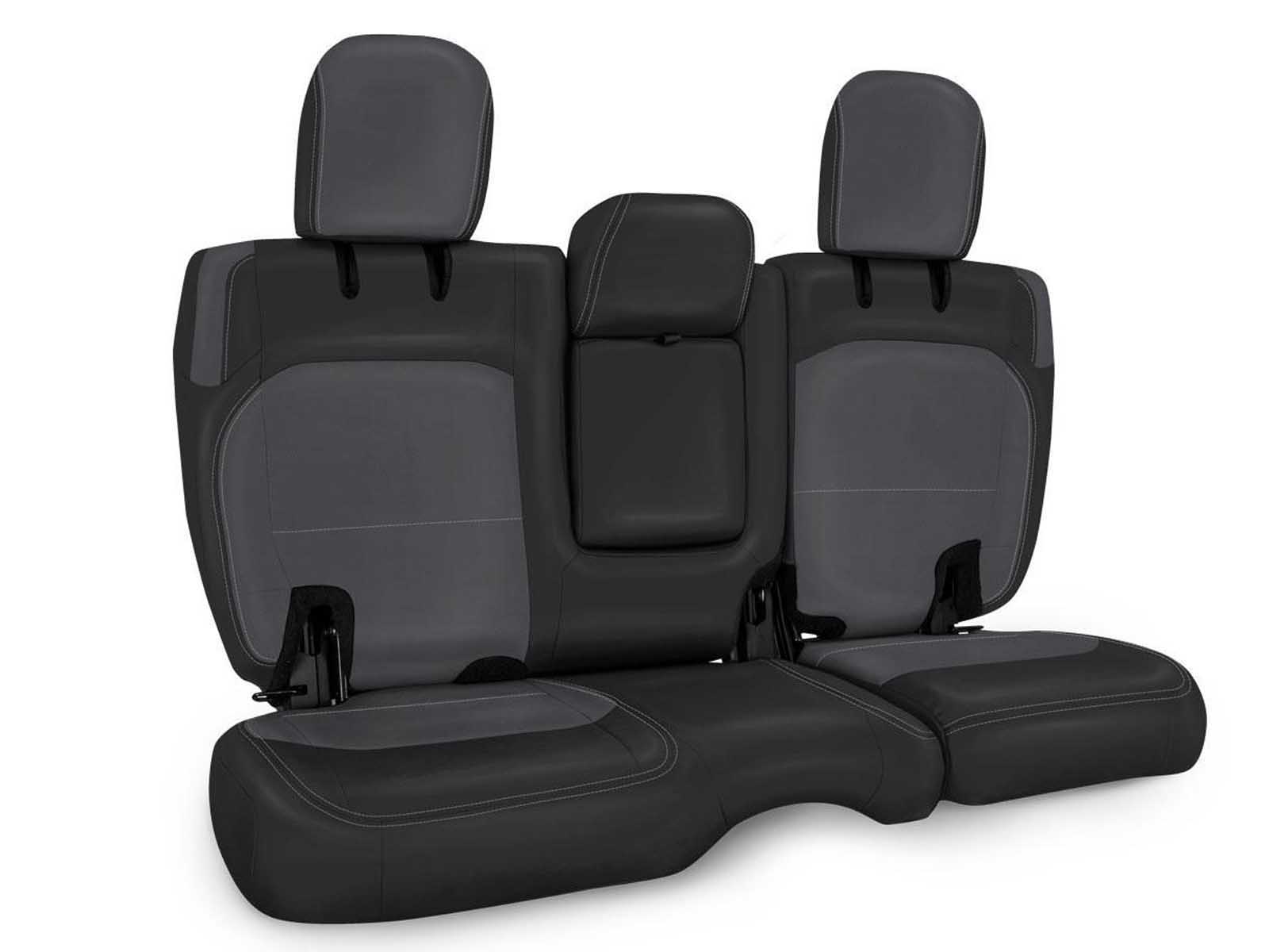 PRP Seats B044-03 Rear Bench Cover for Jeep Wrangler JLU, 4 door with Armrest Black and grey