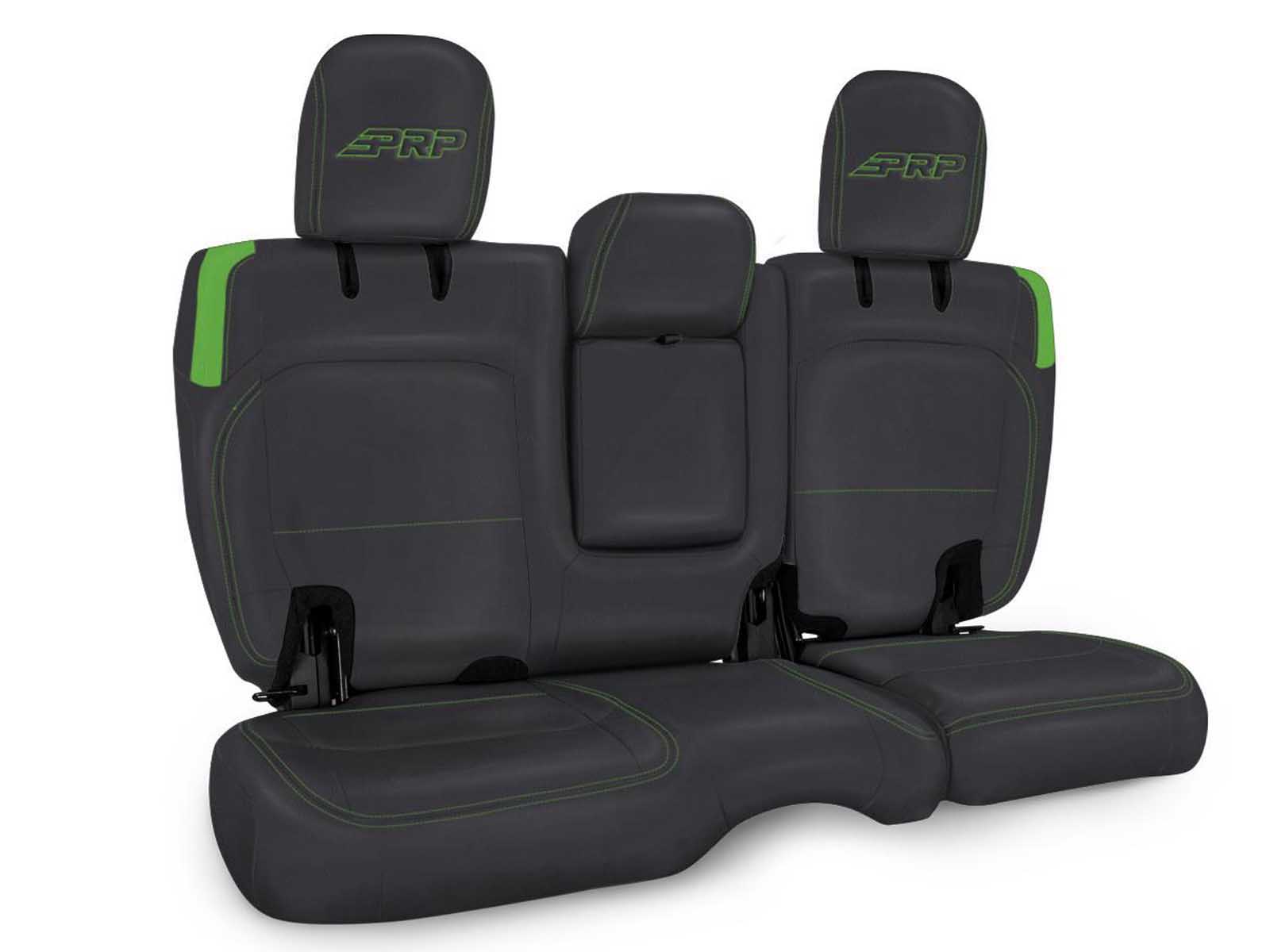 PRP Seats B044-06 Rear Bench Cover for Jeep Wrangler JLU, 4 door with Armrest Black and Green