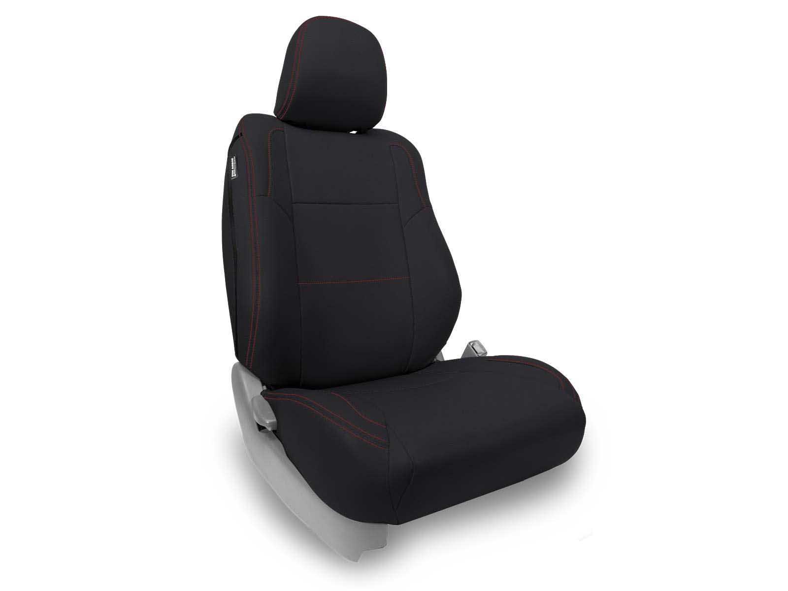 PRP Seats B050-01 Front Seat Covers for 12-15 Tacoma Fold Flat Edition Pair Black with Red Stitching