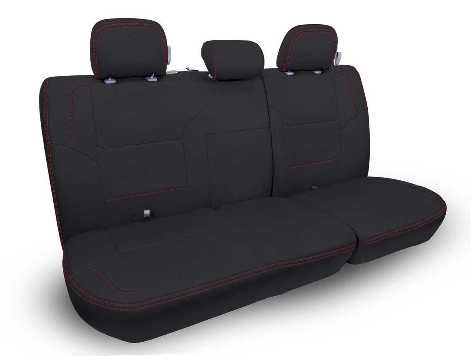 PRP Seats B052-01 Rear Bench Cover for 12-15 Toyota Tacoma Double Cab Black with Red Stitching