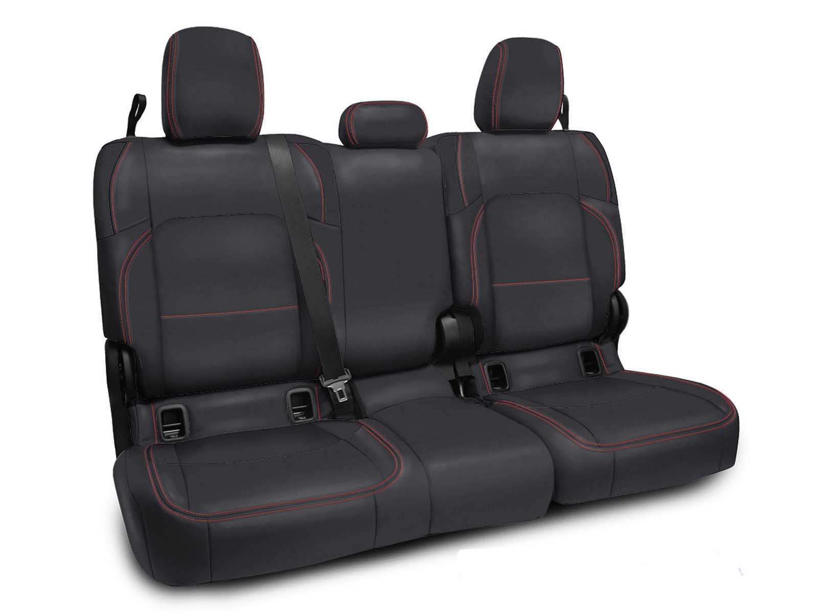 PRP Seats B055-01 Rear Bench Cover for Jeep Gladiator JT, with no Armrest Black with Red Stitching