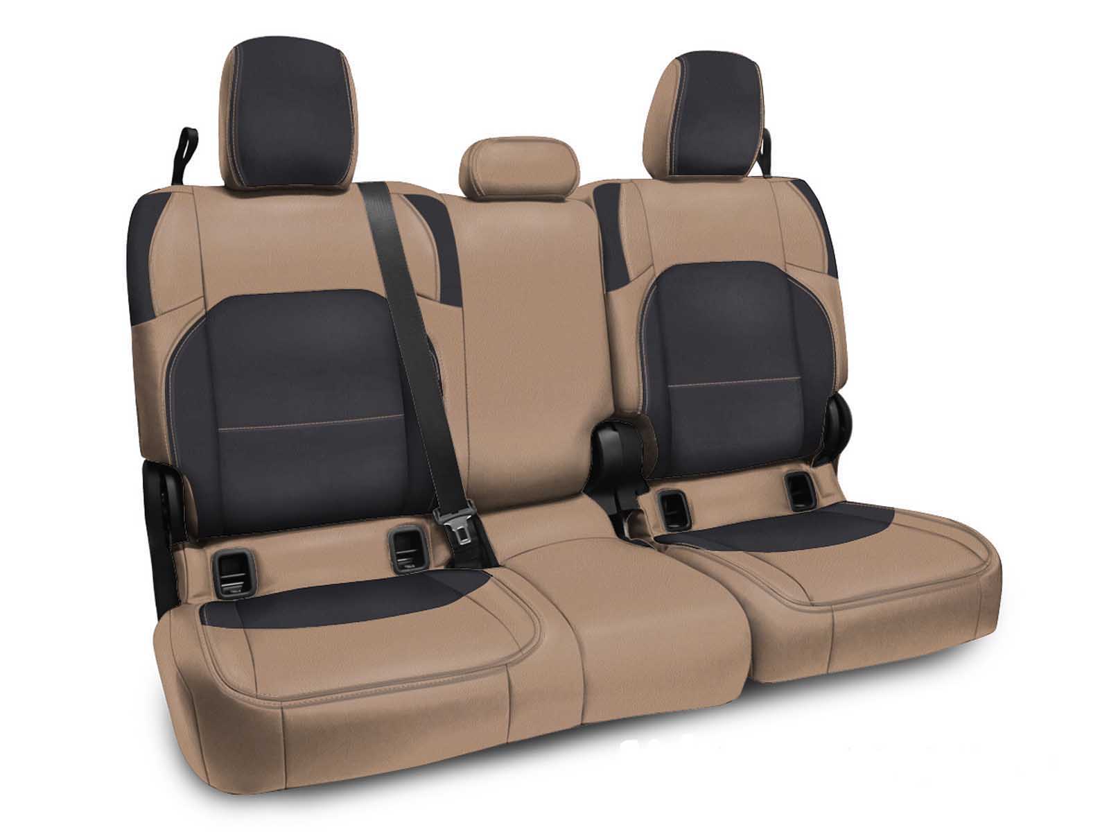 PRP Seats B056-04 Rear Bench Cover for Jeep Gladiator JT, with Armrest Black and tan