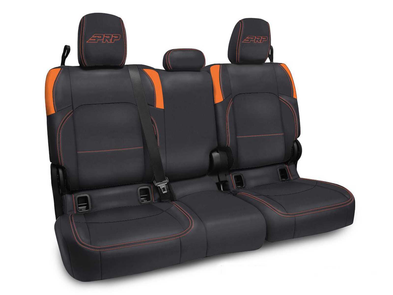 PRP Seats B056-07 Rear Bench Cover for Jeep Gladiator JT, with Armrest Black and Orange
