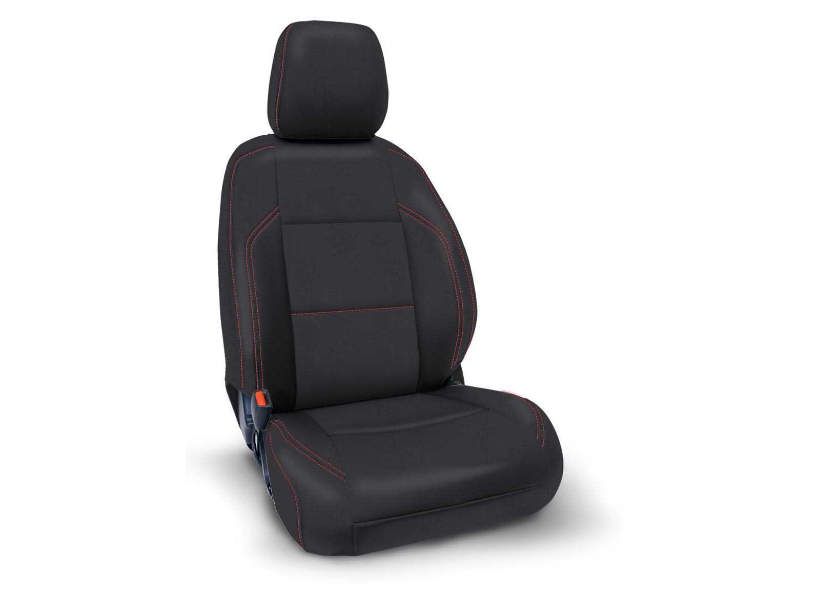 PRP Seats B057-01 Front Seat Covers 2016-23 Tacoma W/Electric Seat Adjusters Pair Black W/Red Stitch