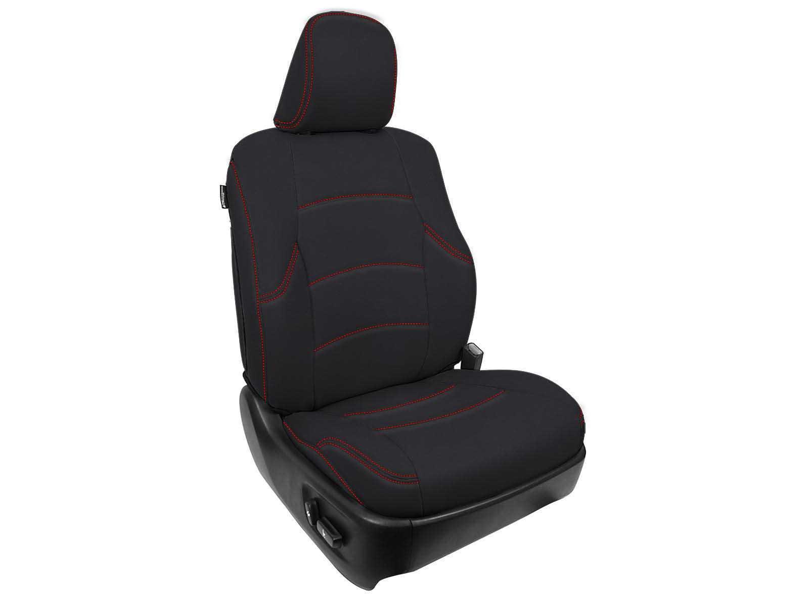 PRP Seats B066-01 Front Seat Covers for 2011-Up Toyota 4Runner Pair Black with Red Stitching