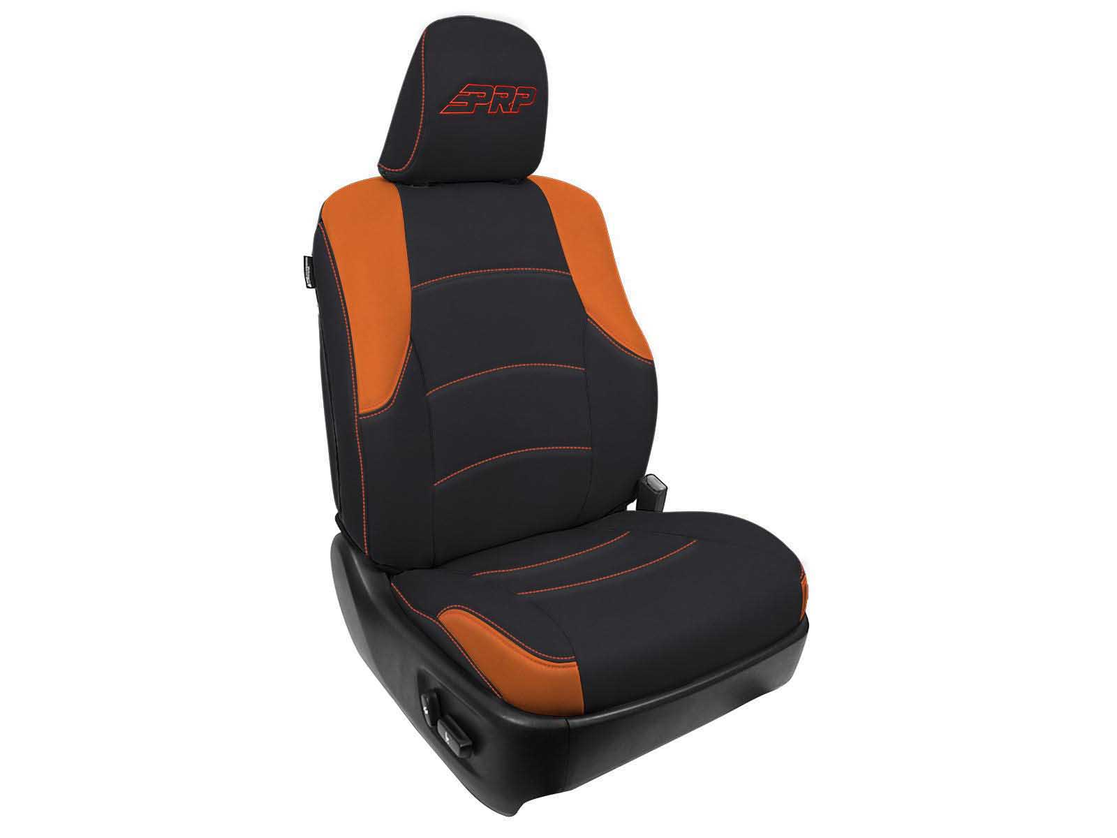 PRP Seats B066-05 Front Seat Covers for 2011-Up Toyota 4Runner Pair Black and Orange