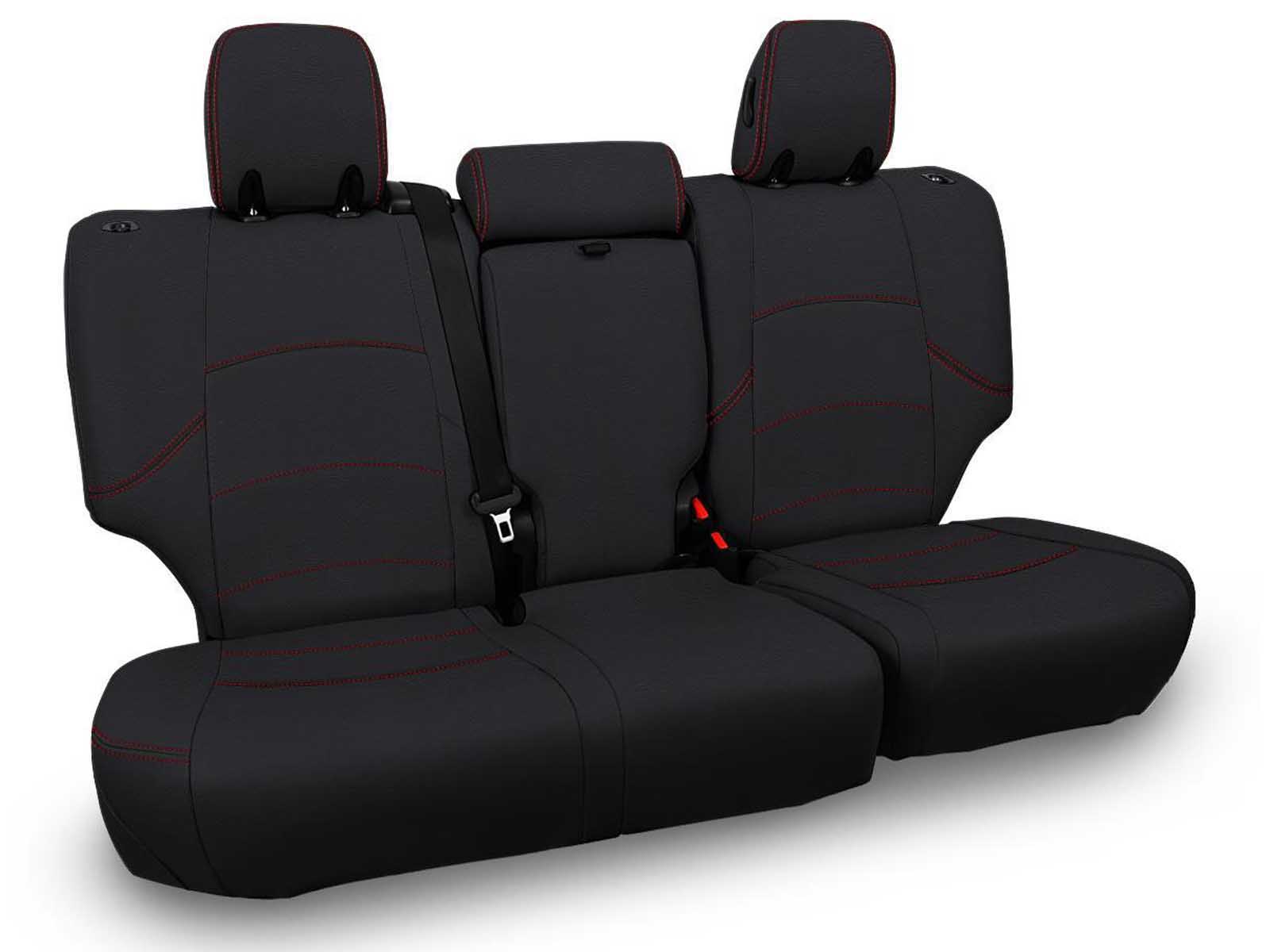 PRP Seats B067-01 Rear Bench Cover for 2011-2024 Toyota 4Runner 5-seat model Black W/Red Stitch