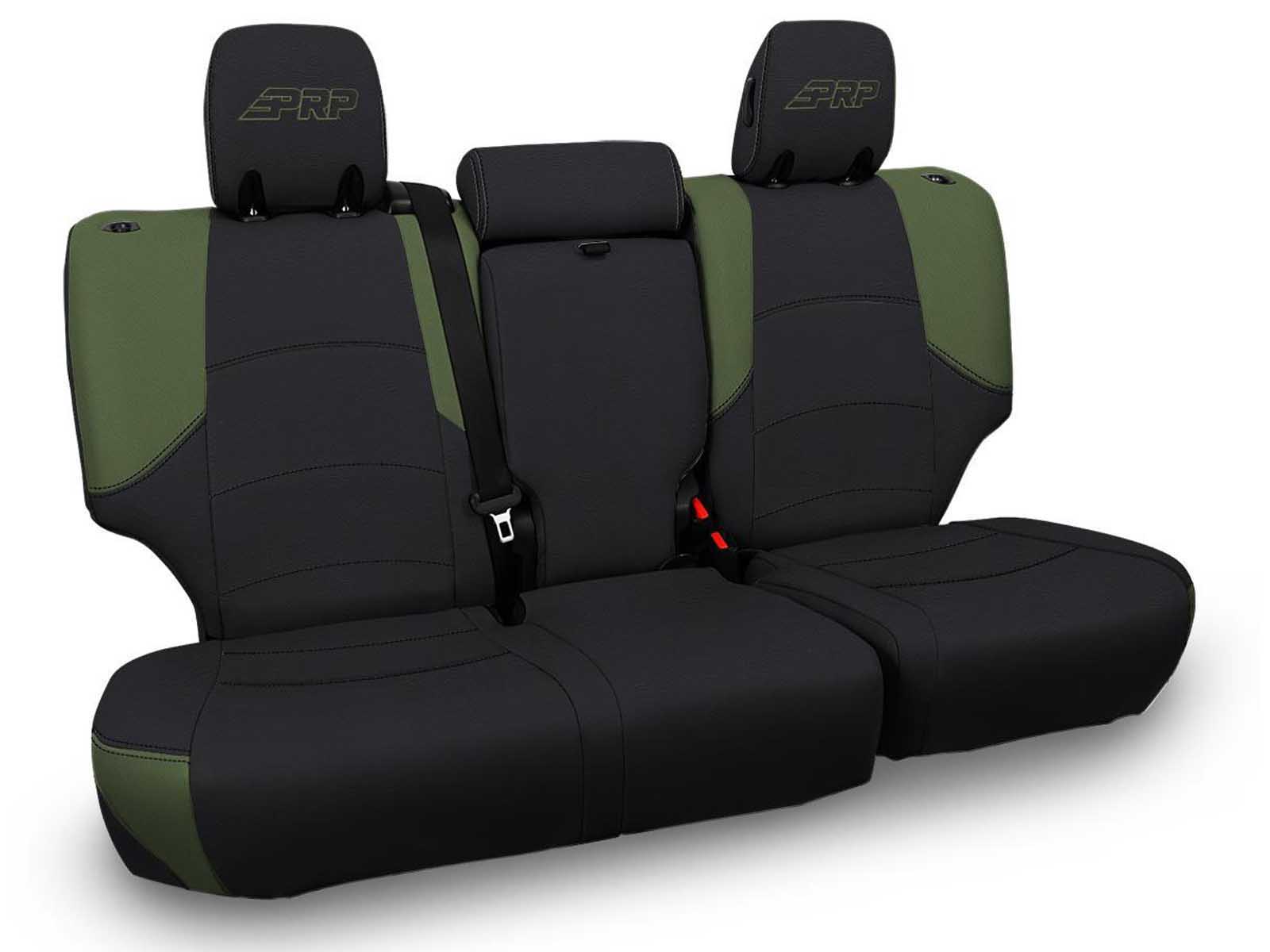 PRP Seats B067-04 Rear Bench Cover for 2011-2024 Toyota 4Runner 5-seat model Black and Olive Green