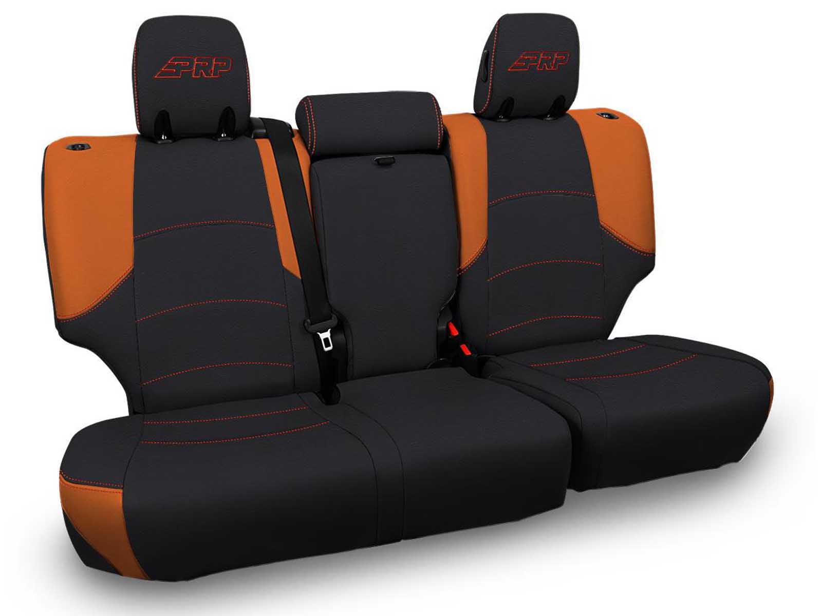 PRP Seats B067-05 Rear Bench Cover for 2011-2024 Toyota 4Runner 5-seat model Black and Orange