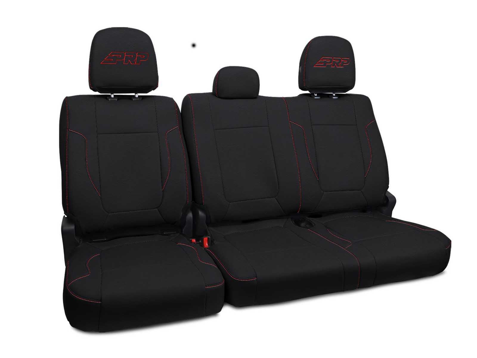 PRP Seats B070-01 Rear Bench Seat Covers for 2012-14 Ford Raptor Black with Red Stitch