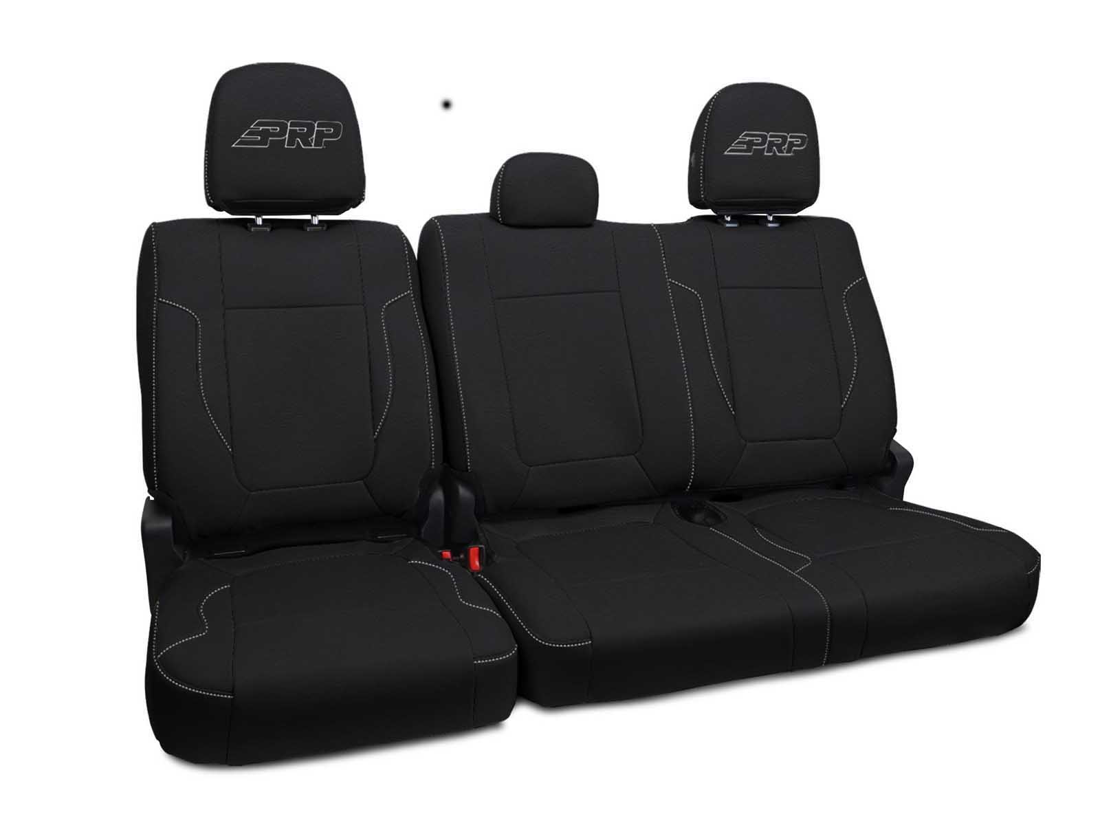 PRP Seats B070-06 Rear Bench Seat Covers for 2012-14 Ford Raptor Black with Silver Stitch