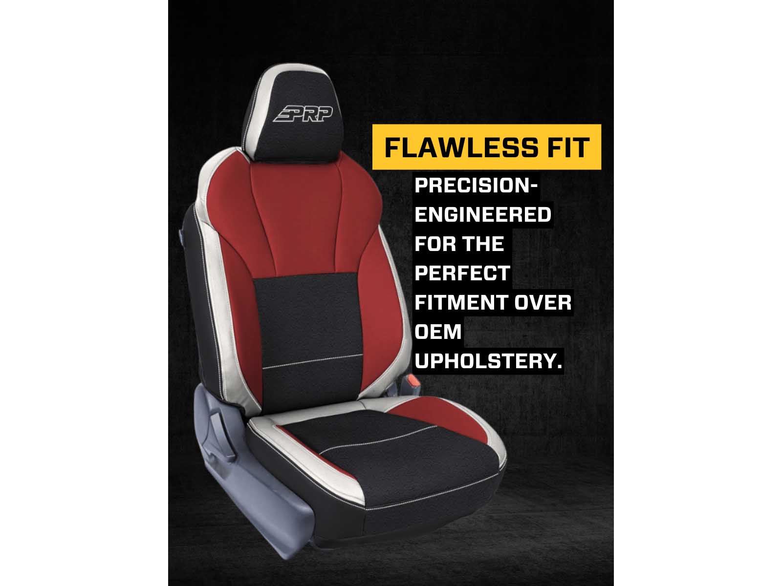 PRP Seats B082-01 Front Seat Covers for 2018-2023 Subaru Crosstrek Pair Black with Red Stitch