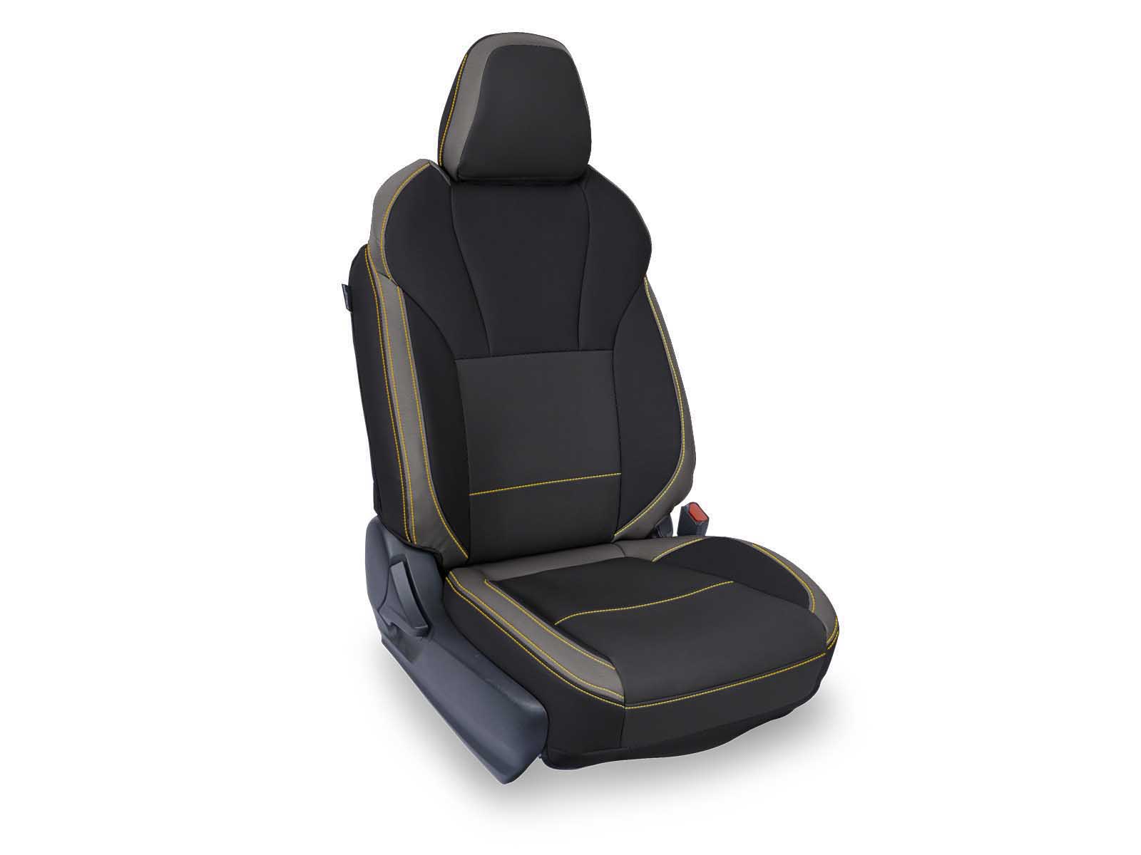 PRP Seats B082-05 Front Seat Covers for 2018-2023 Subaru Crosstrek Pair Black and Gray W/Gold Stitch