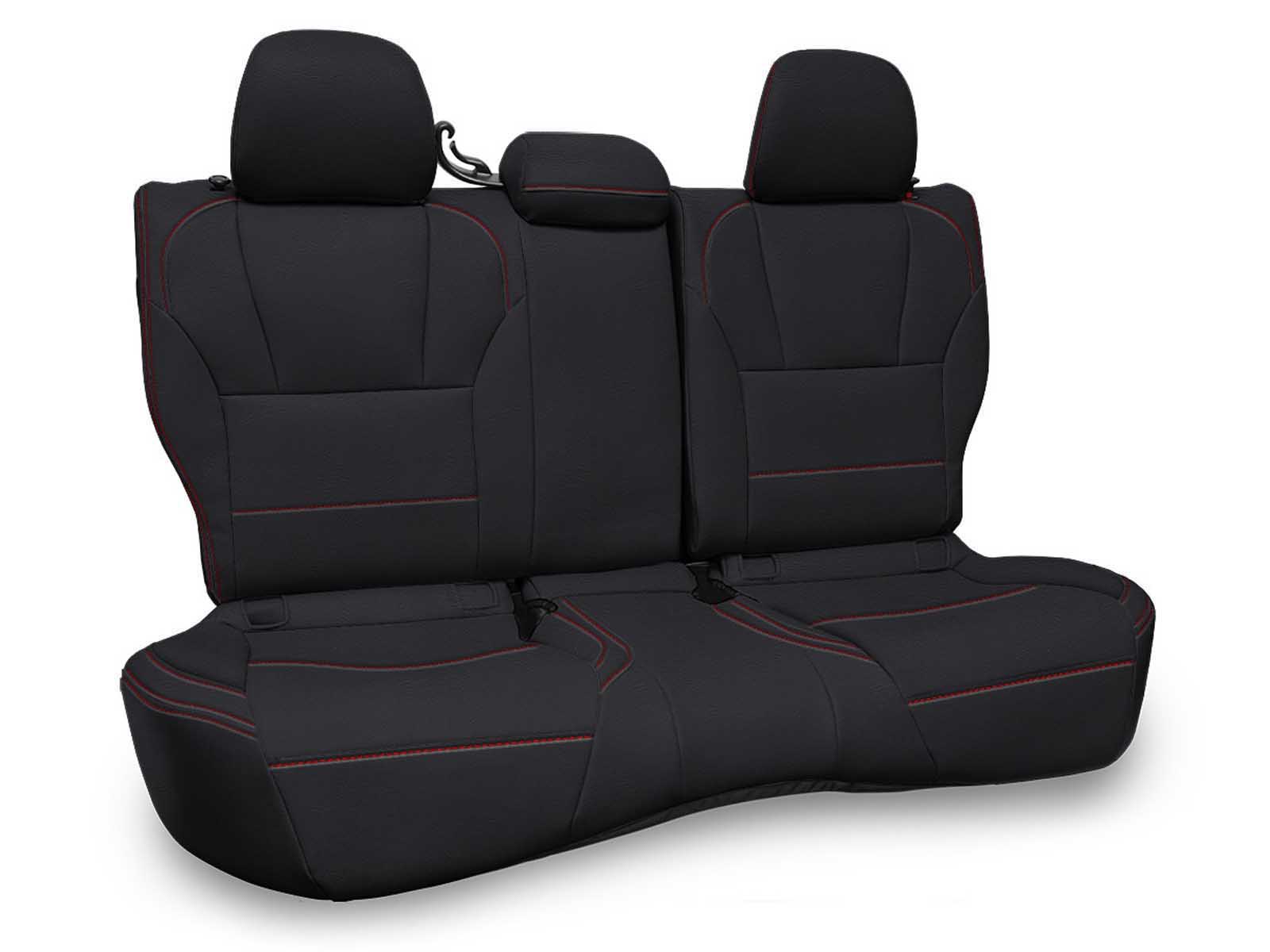 PRP Seats B083-01 Rear Bench Seat Cover for 2018-2023 Subaru Crosstrek Black with Red Stitch