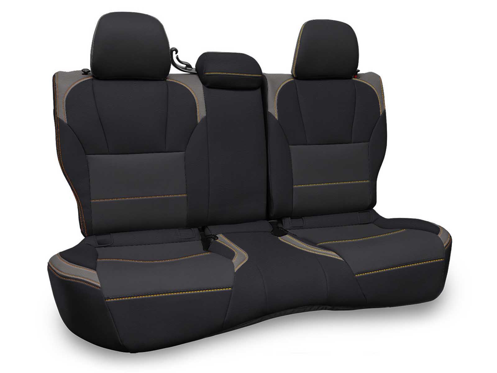 PRP Seats B083-05 Rear Bench Seat Cover for 2018-2023 Subaru Crosstrek Black and Gray W/Gold Stitch