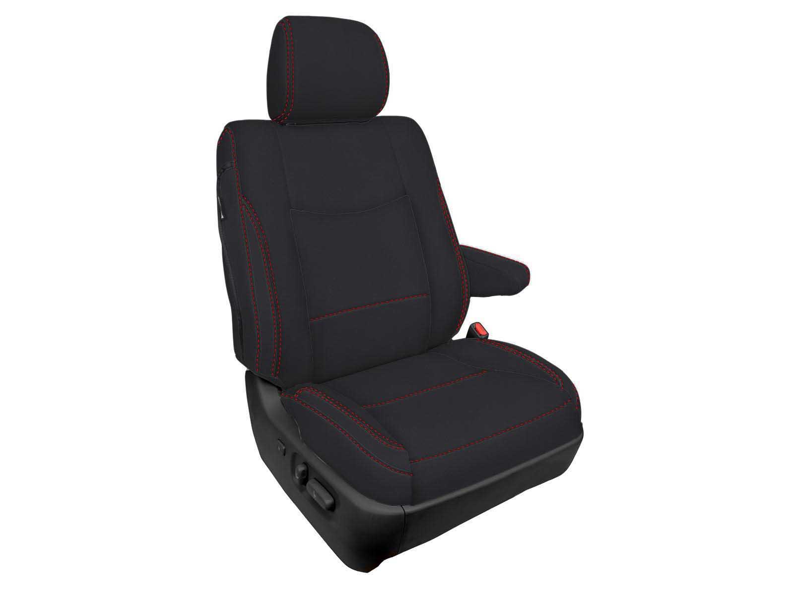 PRP Seats B086-01 Front Seat Covers for 2003-2009 Lexus GX470 (Pair) - Black with Red Stitch