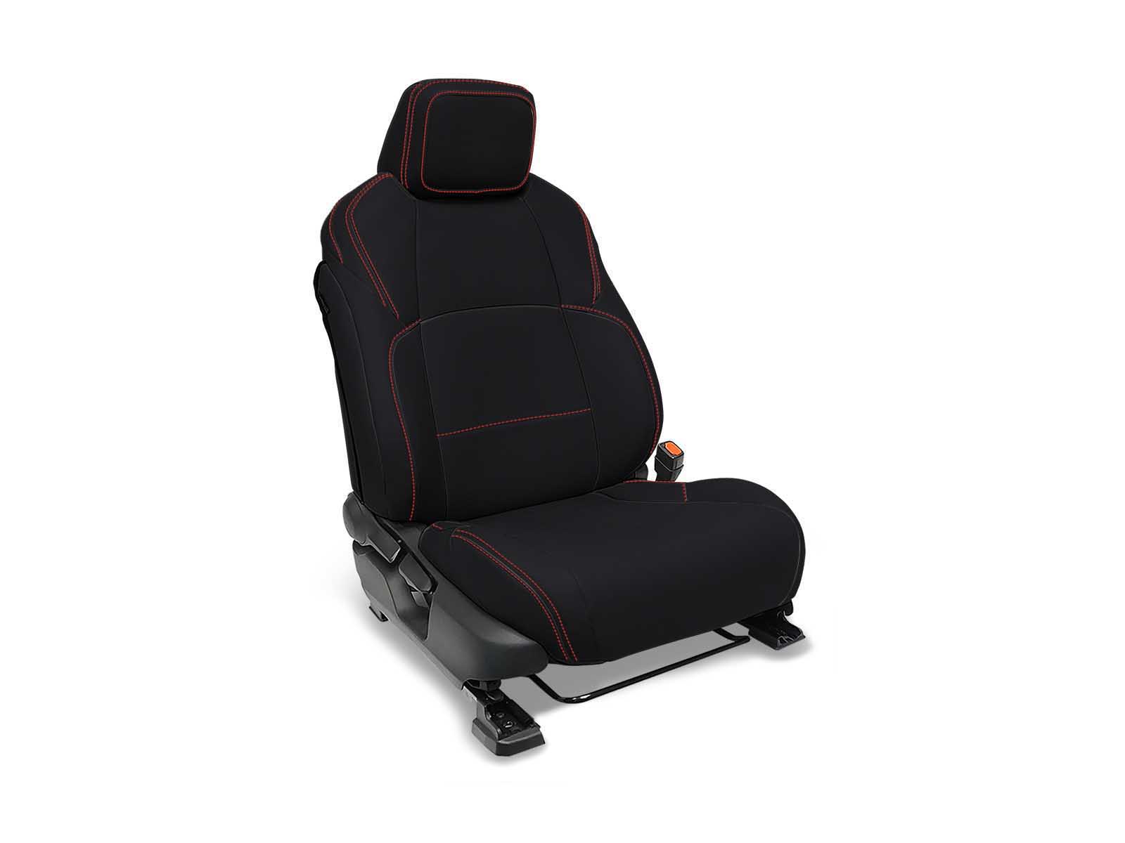 PRP Seats B088-01 Front Seat Covers for 2024 Toyota Tacoma Pair Black with Red Stitch