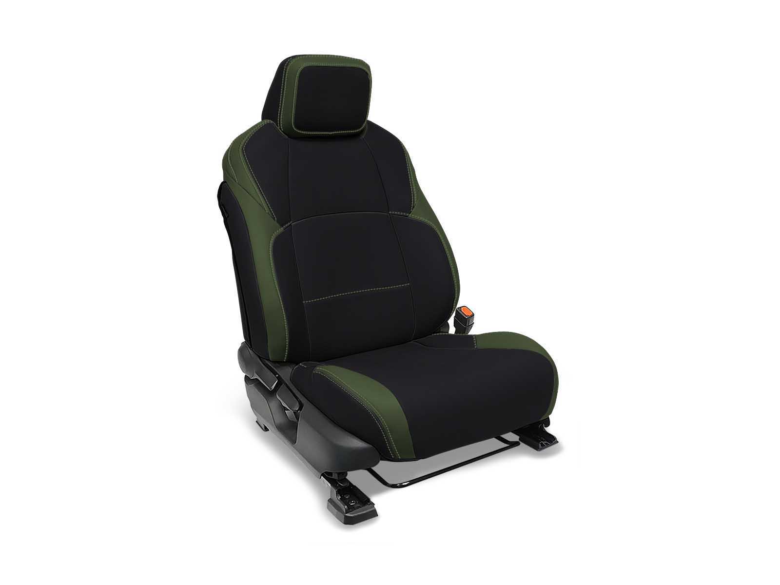 PRP Seats B088-04 Front Seat Covers for 2024 Toyota Tacoma Pair Black and Olive Green