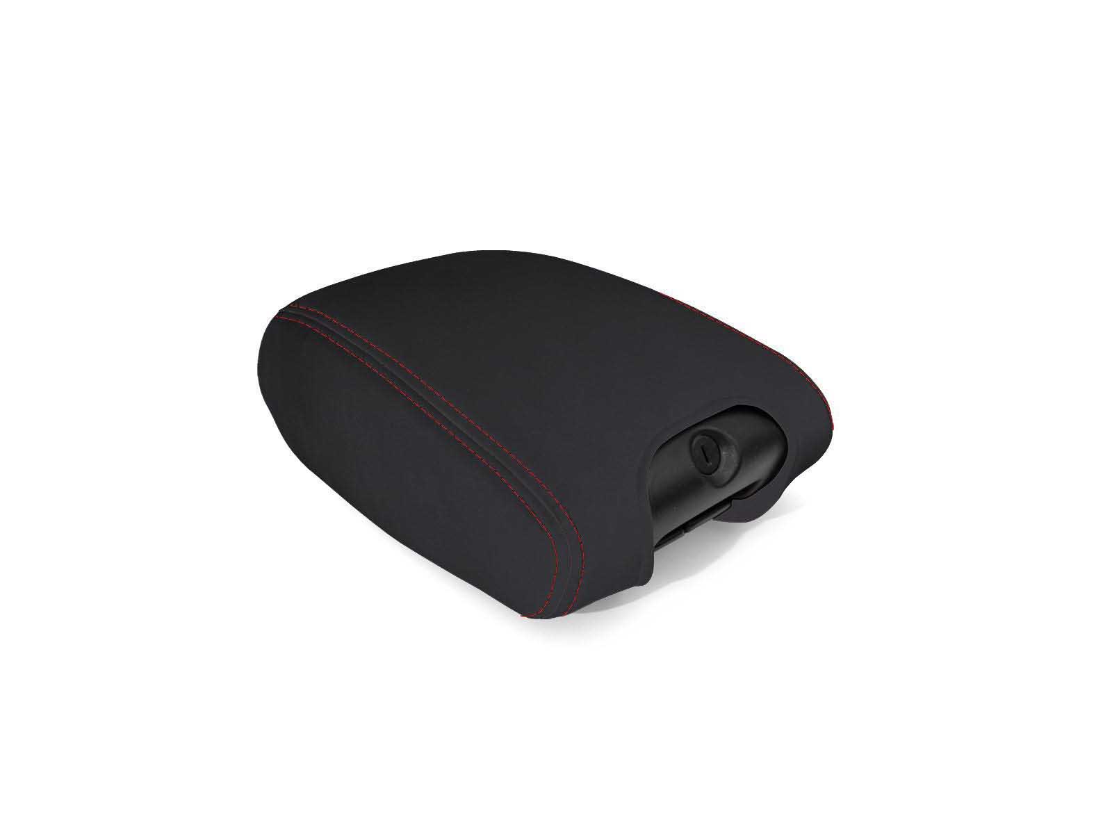 PRP Seats B104-01 Center Console Cover for '11'18 Jeep Wrangler JK/JKU Black with Red Stitching
