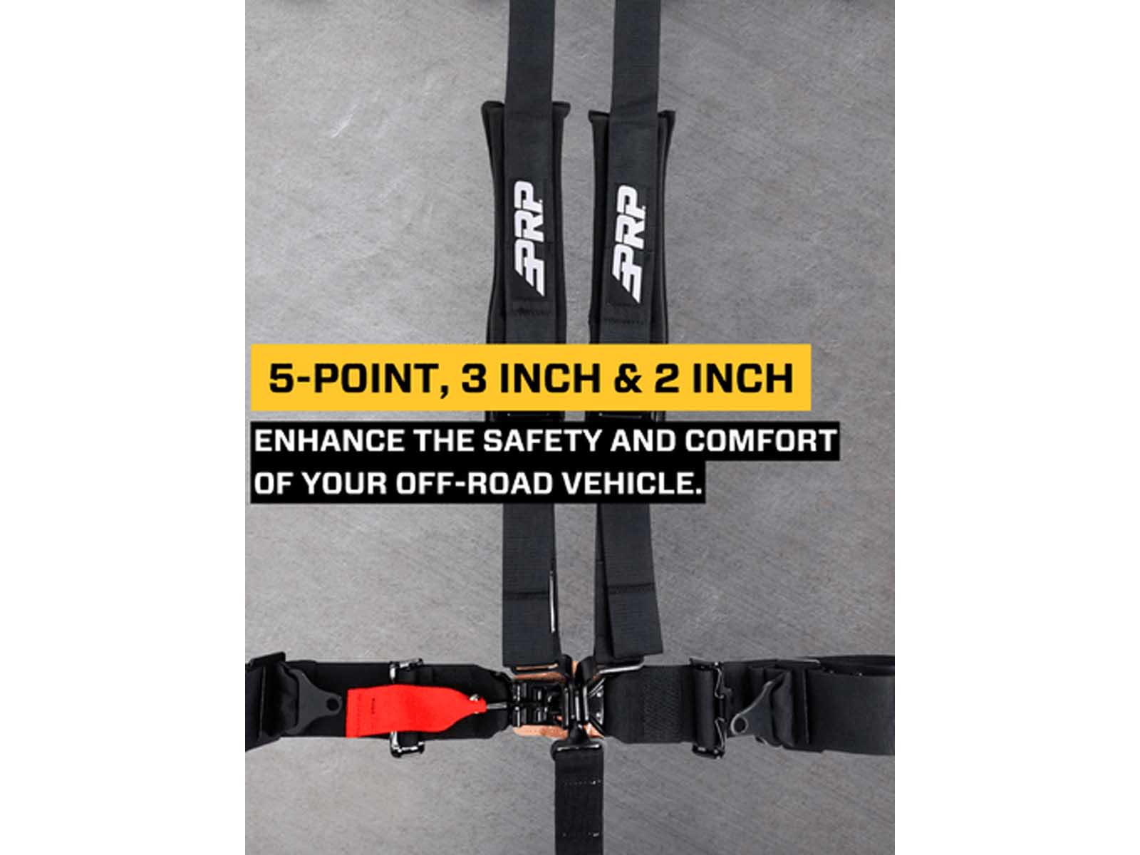 PRP Seats SB5.3x2RP-Lap3P 5.3x2 Harness with Removable Pads on Shoulder Pull Up Lap Belts