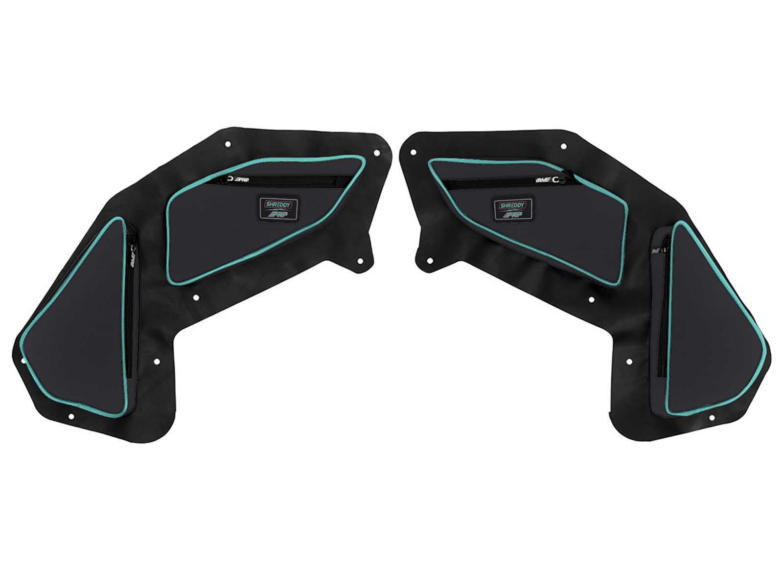PRP Seats SHRDYE96-238 PRP Shreddy Rear Door Bags for Polaris Pair Black and Teal