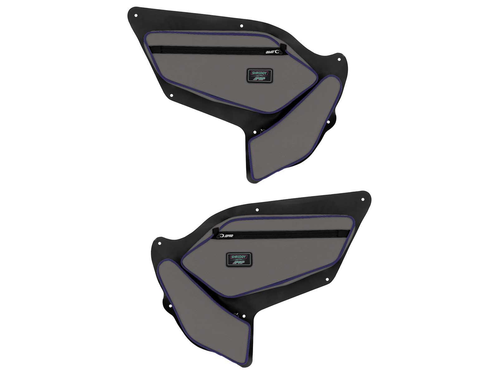 PRP Seats SHRDYE97-M PRP Shreddy Front Door Bags with Knee Pad for Polaris, Pair Gray and Purple