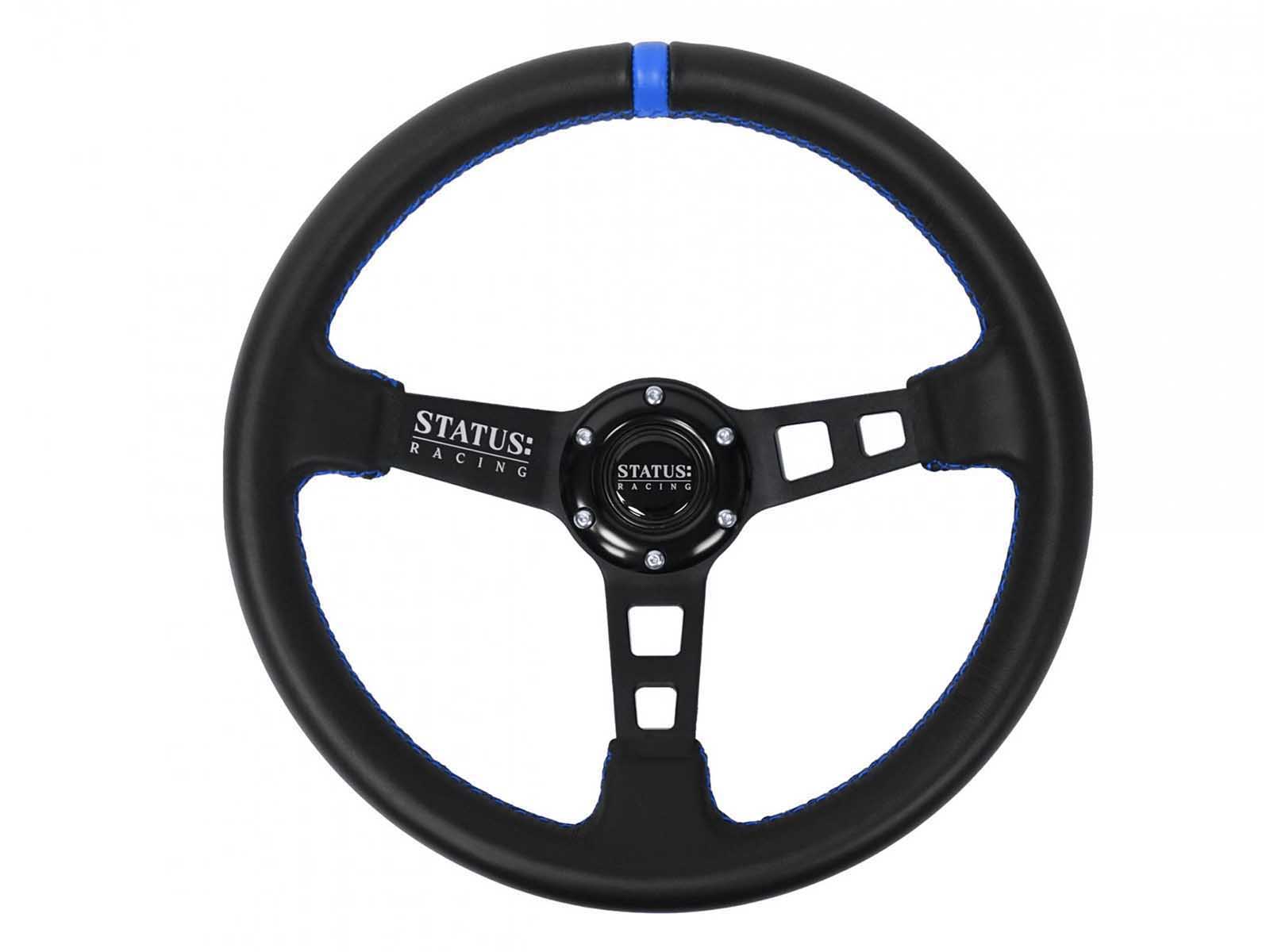 PRP Seats SRG131 Deep Dish Leather Steering Wheel 13 Inch Diameter Blue