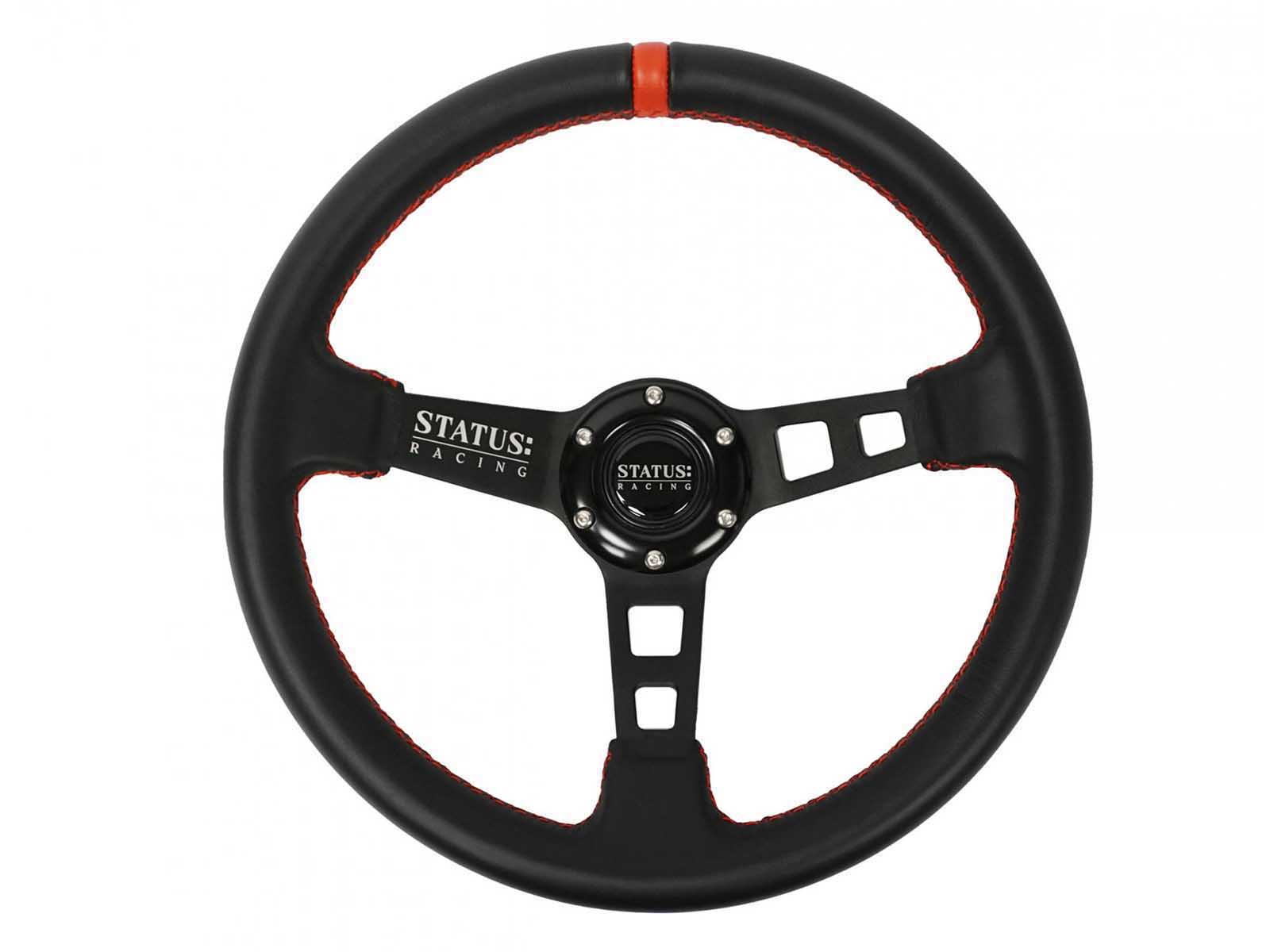 PRP Seats SRG132 Deep Dish Leather Steering Wheel 13 Inch Diameter Red